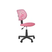 Scaun birou copii hm bingo, stofa, baza polipropilena, inaltime reglabila, rotatie 360°, 70 kg, roz drm10548