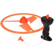 Disc zburator luminos cu dispozitiv de lansare, portocaliu, 25 cm