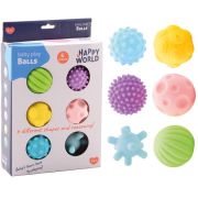 Set 6 mingi din cauciuc pentru baie / dezvoltare senzoriala