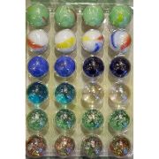 Set 48 de bile multicolore din sticla, 16 mm