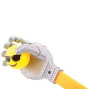 Jucarie mana robotizata din plastic cu maner albastru, 50 cm