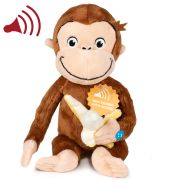Jucarie din plus cu sunete Curious George cu banana, 24 cm