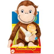 Jucarie din plus cu sunete Curious George cu banana, 24 cm