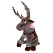 Jucarie din plus cu sunete Renul Sven cu ham rosu, Frozen, 25 cm
