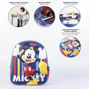 Rucsac Mickey Mouse 3D cu luminite, 25x31x10 cm