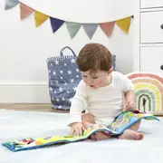 Jucarie - carte Elmer cu doua fete pentru dezvoltare senzoriala