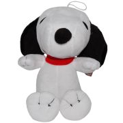 Jucarie din plus Snoopy asezat cu zgarda rosie, 18 cm