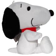 Jucarie din plus Snoopy asezat cu zgarda rosie, 18 cm