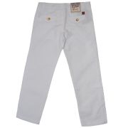 Pantaloni albi din in (3527), 7 ani / 122 cm