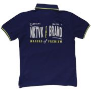 Tricou polo bleumarin cu maneca scurta si imprimeu (6140), 10 ani / 140 cm
