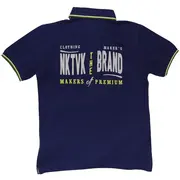 Tricou polo bleumarin cu maneca scurta si imprimeu (6140), 10 ani / 140 cm