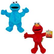 Set 2 jucarii din plus Elmo 26 cm & Cookie Monster 25 cm, Sesame Street