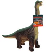 Set 2 figurine dinozauri din cauciuc, T-Rex maro si Brachiosaurus, 34 cm
