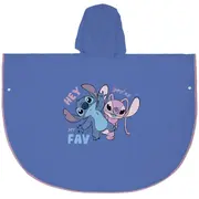 Pelerina de ploaie tip poncho, Stitch, Albastru, 3 - 4 ani