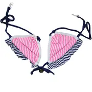 Costum de baie 2 piese Roz/Alb/Bleumarin (3751), 9 ani, 134 cm