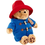 Jucarie de plus ursuletul Paddington cu haina albastra, asezat, 30 cm