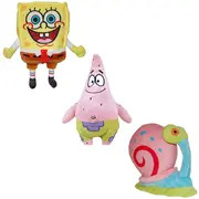 Set 3 jucarii din plus Spongebob 21 cm, Gary 15 cm si Patrick 25 cm