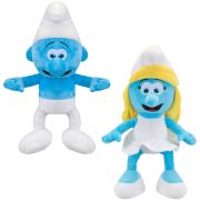 Set 2 jucarii din plus Smurf si Smurfette, The Smurfs, 20 cm