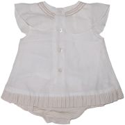 Rochie alba/crem din in (1820), 50 cm / 0-1 luni