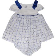 Rochie alb/albastru (1847), 50 cm / 0-1 luni