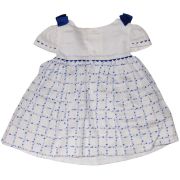 Rochie alb/albastru (1847), 50 cm / 0-1 luni