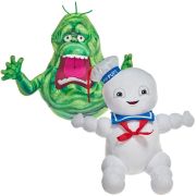 Set 2 jucarii din plus Slimer 25 cm si Stay-Puft Marshmallow Man 30 cm, Ghostbusters