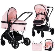Carucior chipolino aura 3 in 1 pink marshmallow hubst-kkaur02506pm