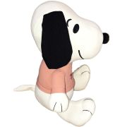 Jucarie din material textil elastic Snoopy cu bluza roz, 32 cm (asezat)