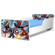 Pat pentru baieti Avengers 3 Gama Creativ, cu Saltea SafeNest 130x60 Cm, 2-6 Ani  Ptv8253
