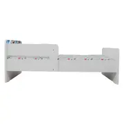 Pat pentru baieti Avengers 3, Cu Dubla Protectie, cu Saltea SafeNest 130x60 Cm, 2-6 Ani  Ptv8055