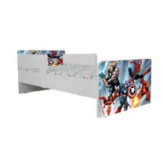 Pat pentru baieti Avengers 3, Cu Dubla Protectie, cu Saltea SafeNest 140x70 Cm, 2-8 Ani  Ptv8063