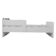 Pat pentru baieti Avengers 3, Cu Dubla Protectie, cu Saltea SafeNest 180x80x8 Cm, 2-16 Ani Ptv8069