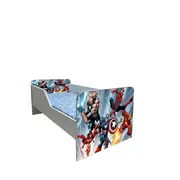Pat pentru baieti Avengers 3 Gama Sleepy, cu Saltea SafeNest 160x80 Cm, 2-12 Ani  Ptv7835