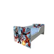 Pat pentru baieti Avengers 3 Gama Sleepy, cu Saltea SafeNest 180x80x8 Cm, 2-16 Ani Ptv7840