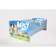 Pat Bluey 2 cu Protectii laterale, cu Saltea SafeNest 160x80 Cm, 2-12 Ani  Ptv7558