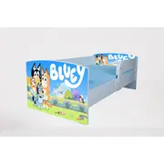 Pat Bluey 2 cu Protectii laterale, cu Saltea SafeNest 180x80x8 Cm, 2-16 Ani Ptv7561