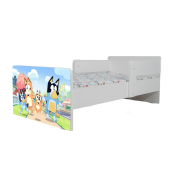 Pat Bluey 3, Cu Dubla Protectie, cu Saltea SafeNest 130x60 Cm, 2-6 Ani  Ptv8016