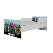 Pat Roblox, Cu Dubla Protectie, cu Saltea SafeNest 160x80 Cm, 2-12 Ani  Ptv8101