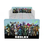 Pat Roblox, Cu Dubla Protectie, cu Saltea SafeNest 180x80x8 Cm, 2-16 Ani Ptv8104