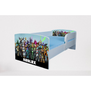 Pat baieti Roblox, cu paravane detasabile, cu Saltea SafeNest 180x80x8 Cm, 2-16 Ani Ptv7523
