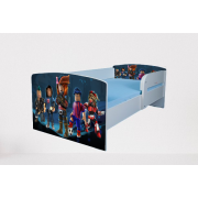 Pat baieti Roblox 2 cu Protectii laterale, cu Saltea SafeNest 140x70 Cm, 2-8 Ani  Ptv7597