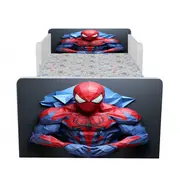 Pat baieti Spiderman 6, Cu Dubla Protectie, cu Saltea SafeNest 130x60 Cm, 2-6 Ani  Ptv7920