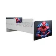 Pat baieti Spiderman 6, Cu Dubla Protectie, cu Saltea SafeNest 140x70 Cm, 2-8 Ani  Ptv7934