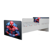 Pat baieti Spiderman 6, Cu Dubla Protectie, cu Saltea SafeNest 160x80 Cm, 2-12 Ani  Ptv7937