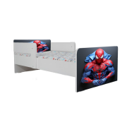 Pat baieti Spiderman 6, Cu Dubla Protectie, cu Saltea SafeNest 180x80x8 Cm, 2-16 Ani Ptv7940