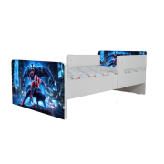 Pat baieti Spiderman Venom, Cu Dubla Protectie, cu Saltea SafeNest 130x60 Cm, 2-6 Ani  Ptv8033
