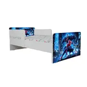 Pat baieti Spiderman Venom, Cu Dubla Protectie, cu Saltea SafeNest 160x80 Cm, 2-12 Ani  Ptv8049