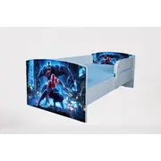 Pat baieti Spiderman Venom cu Protectii laterale, cu Saltea SafeNest 180x80x8 Cm, 2-16 Ani Ptv7467