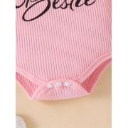 Set body roz cu inscriptie si fustita denim pentru fetite mdtu99-r2