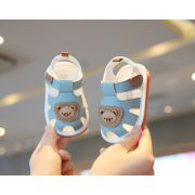 Sandalute bleu cu alb cu piuitoare - ursulet md2025su07-4-c